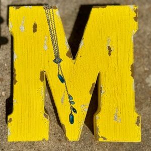 18" Silver Chain Necklace with shades of turquoise teardrops